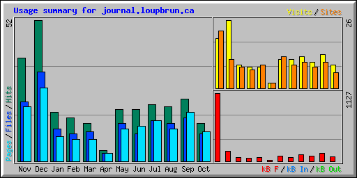 Usage summary for journal.loupbrun.ca