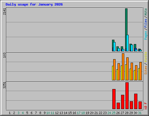 Daily usage for January 2026