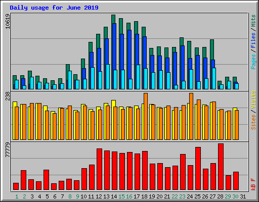 Daily usage for June 2019