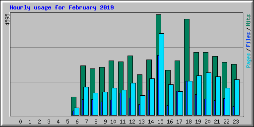 Hourly usage for February 2019