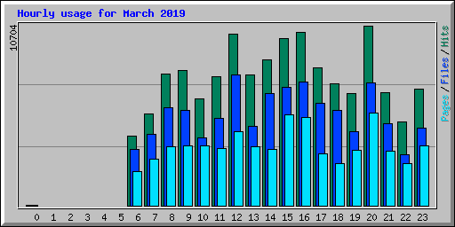 Hourly usage for March 2019