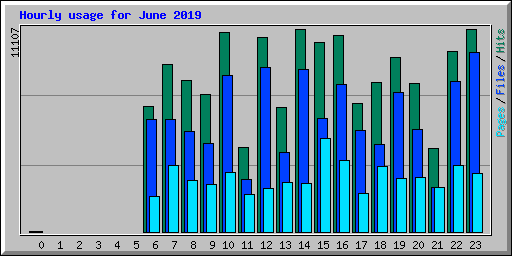Hourly usage for June 2019