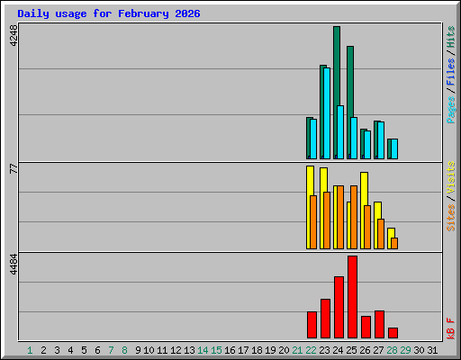 Daily usage for February 2026