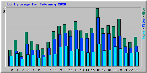 Hourly usage for February 2020