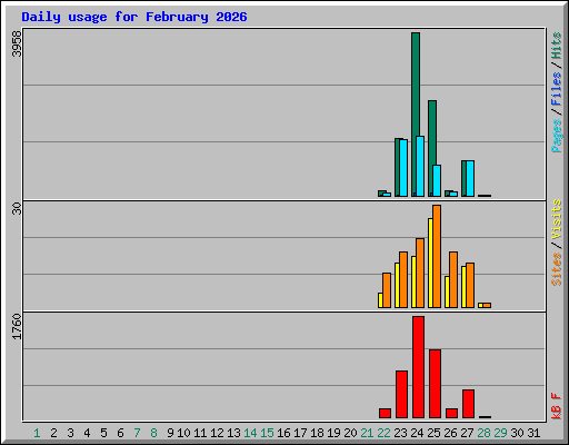 Daily usage for February 2026
