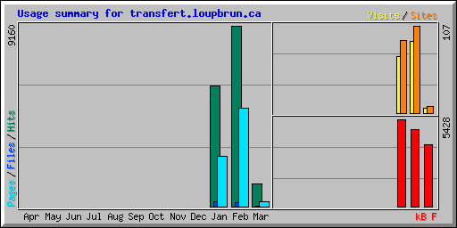 Usage summary for transfert.loupbrun.ca
