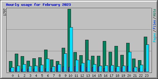 Hourly usage for February 2023