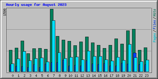 Hourly usage for August 2023