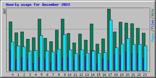 Hourly usage for December 2023